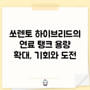 쏘렌토 하이브리드의 연료 탱크 용량 확대, 기회와 도전