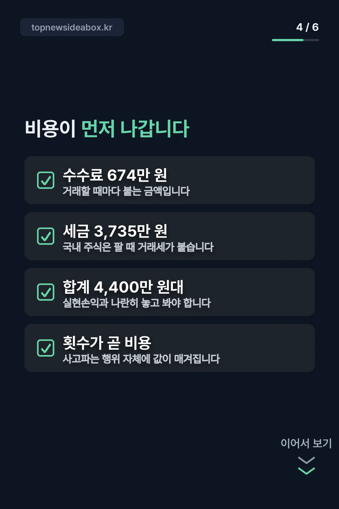 비용이 먼저 나간다