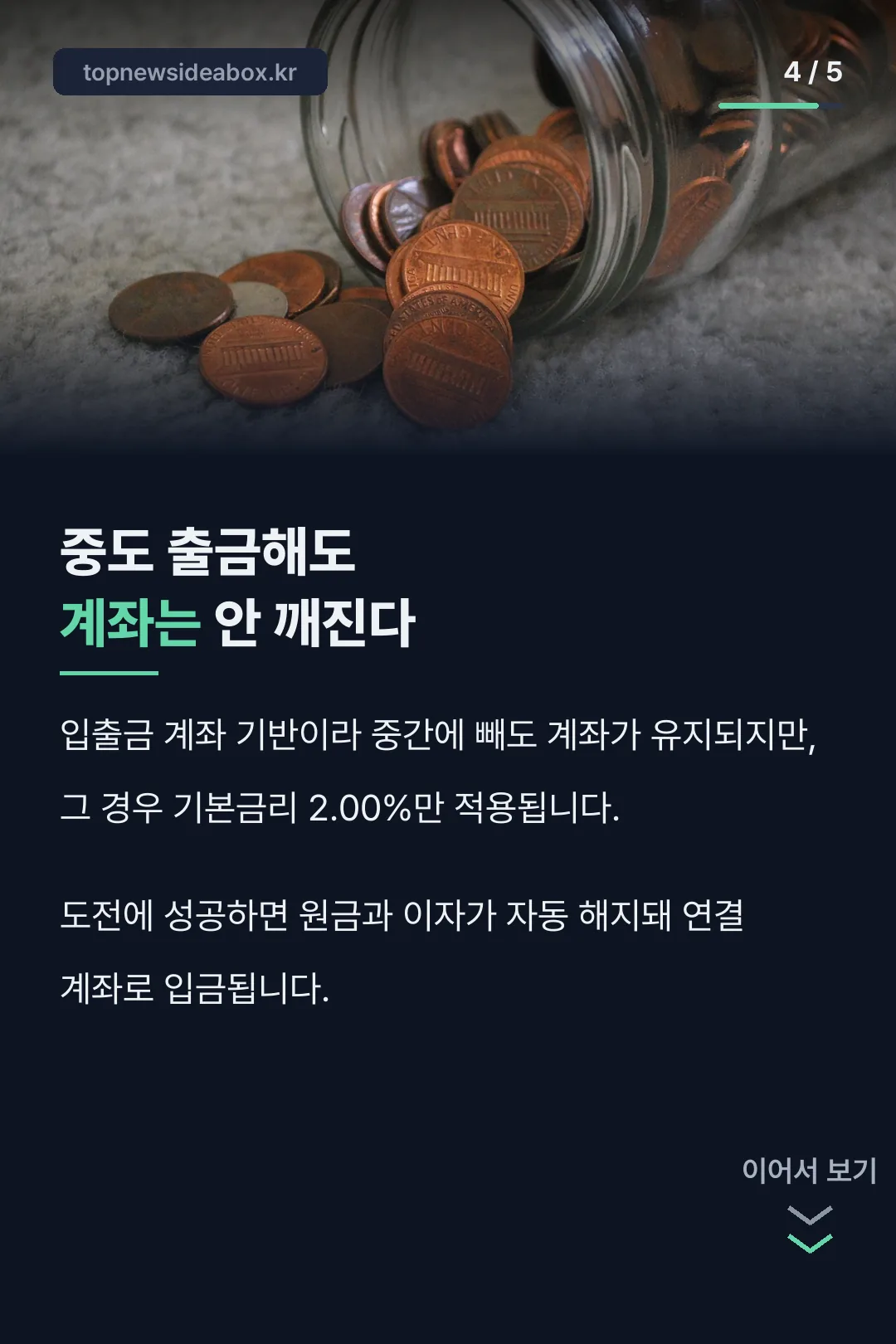 중도 출금 시 적용 금리