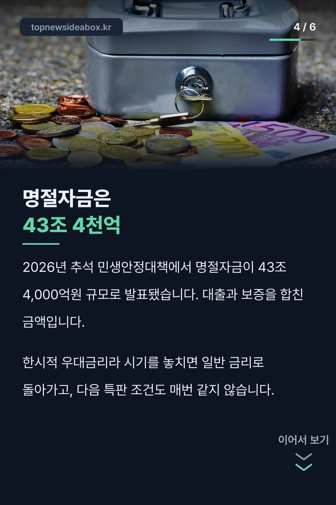 명절자금 규모